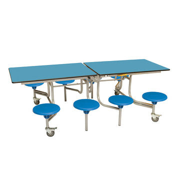 8 Seat Rectangular Mobile Folding Table Seating Unit